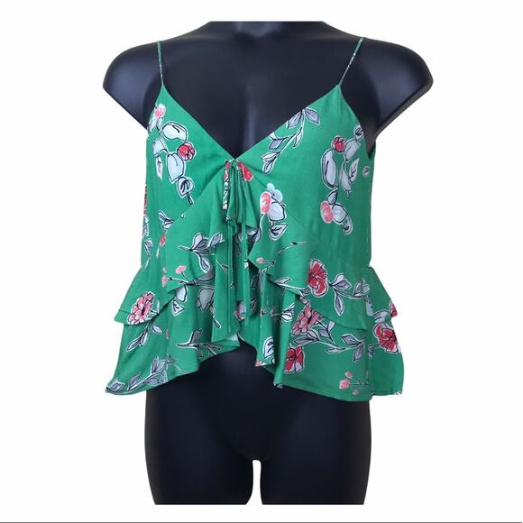 NWOT LINE + DOT Floral Print Flowy Tiered Strappy Top Sz S - Picture 1 of 5